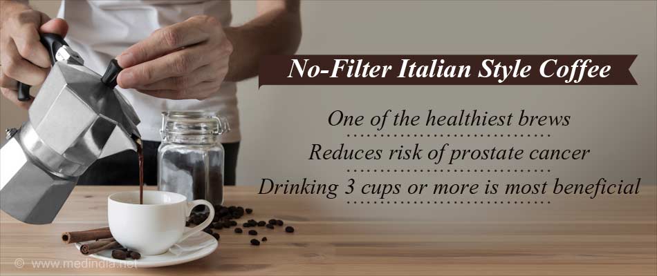 Three Cups of ItalianStyle Coffee Reduces Prostate Cancer